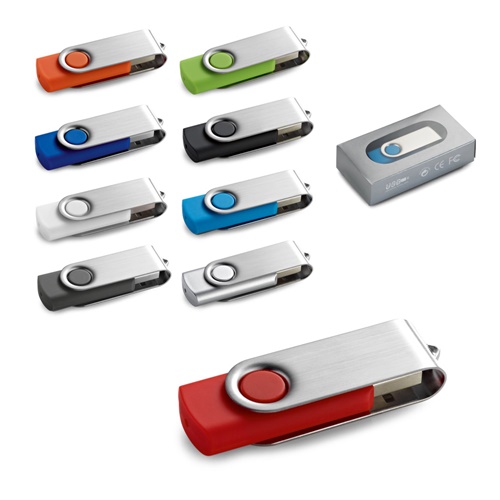 CLAUDIUS 8GB. Pen Drive USB de 8 GB com clipe em metal