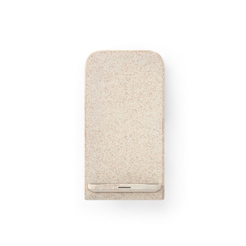 ENGLERT. Suporte para smartphone com carregador wireless super rápido 10W em ABS reciclado (70% rABS) e fibra de palha de trigo