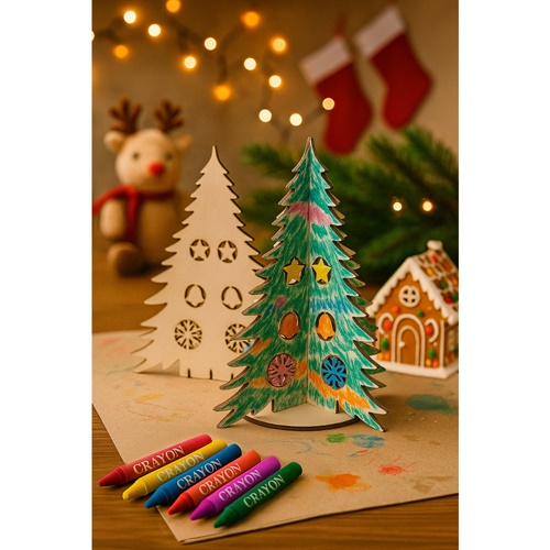PINERY. Árvore de Natal desmontável para colorir em madeira