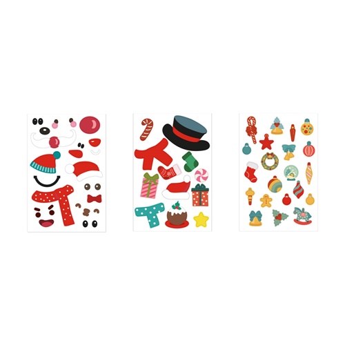 GLIMN. Conjunto composto por seis folhas com figuras de Natal e 3 folhas de autocolantes