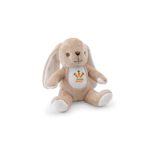BUGS. Peluche em poliéster em formato de coelho, com tecido adequado para personalização
