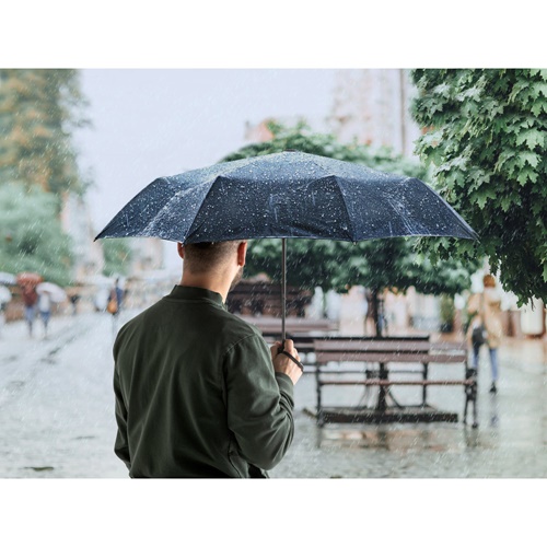 CIMONE. Guarda-chuva em poliéster reciclado (100% rPET) 190T pongee dobrável com abertura automática