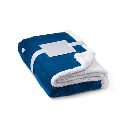 HEIDEN. Manta reversível em tecido polar (190 g/m²) com fita em cetim e cartão personalizável