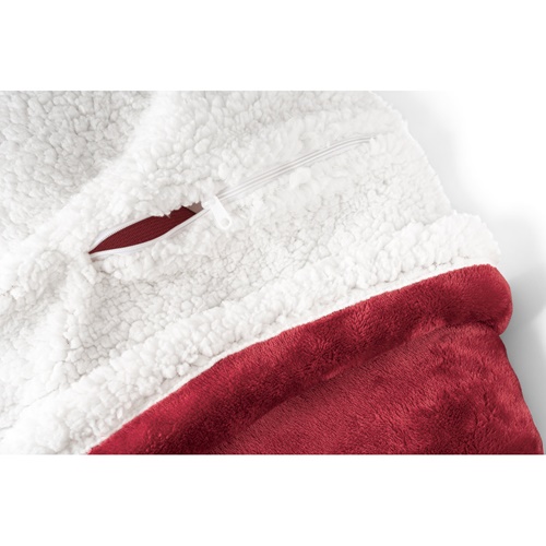 HEIDEN. Manta reversível em tecido polar (190 g/m²) com fita em cetim e cartão personalizável