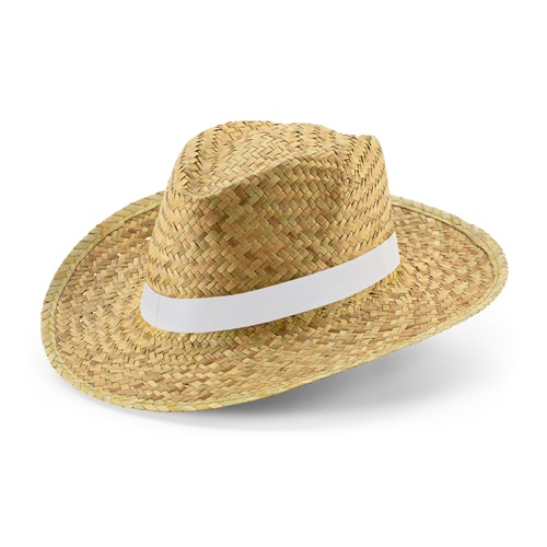 JEAN RIB. Chapéu de palha natural com fita elástica sublimada
