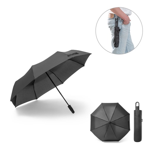 GUSTAVO. Guarda-chuva em poliéster reciclado (100% rPET) 190T pongee com abertura e fecho automático