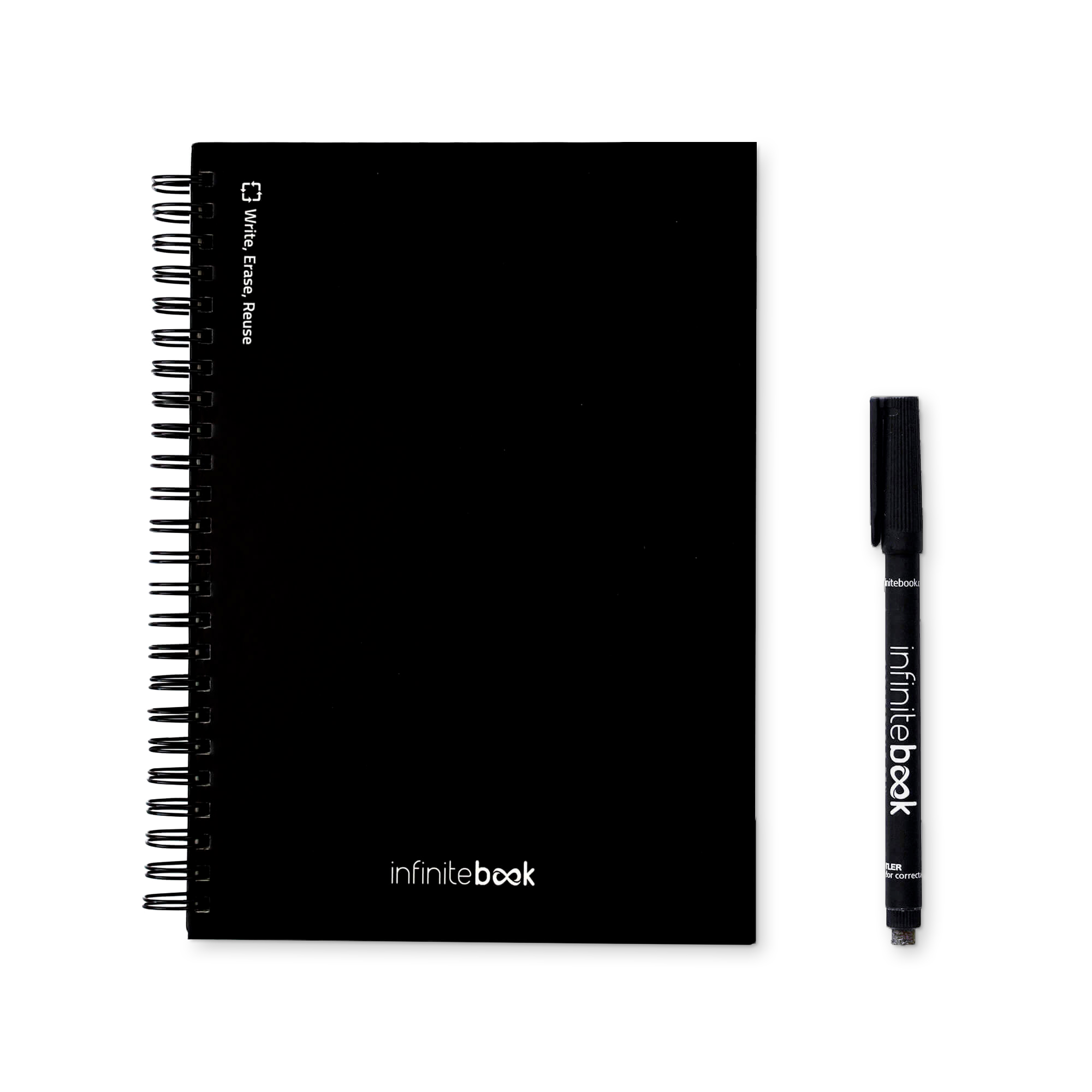 STARTER KIT INFINITEBOOK A5. Kit composto um "Infinitebook", kit de limpeza, marcador e suporte de marcador