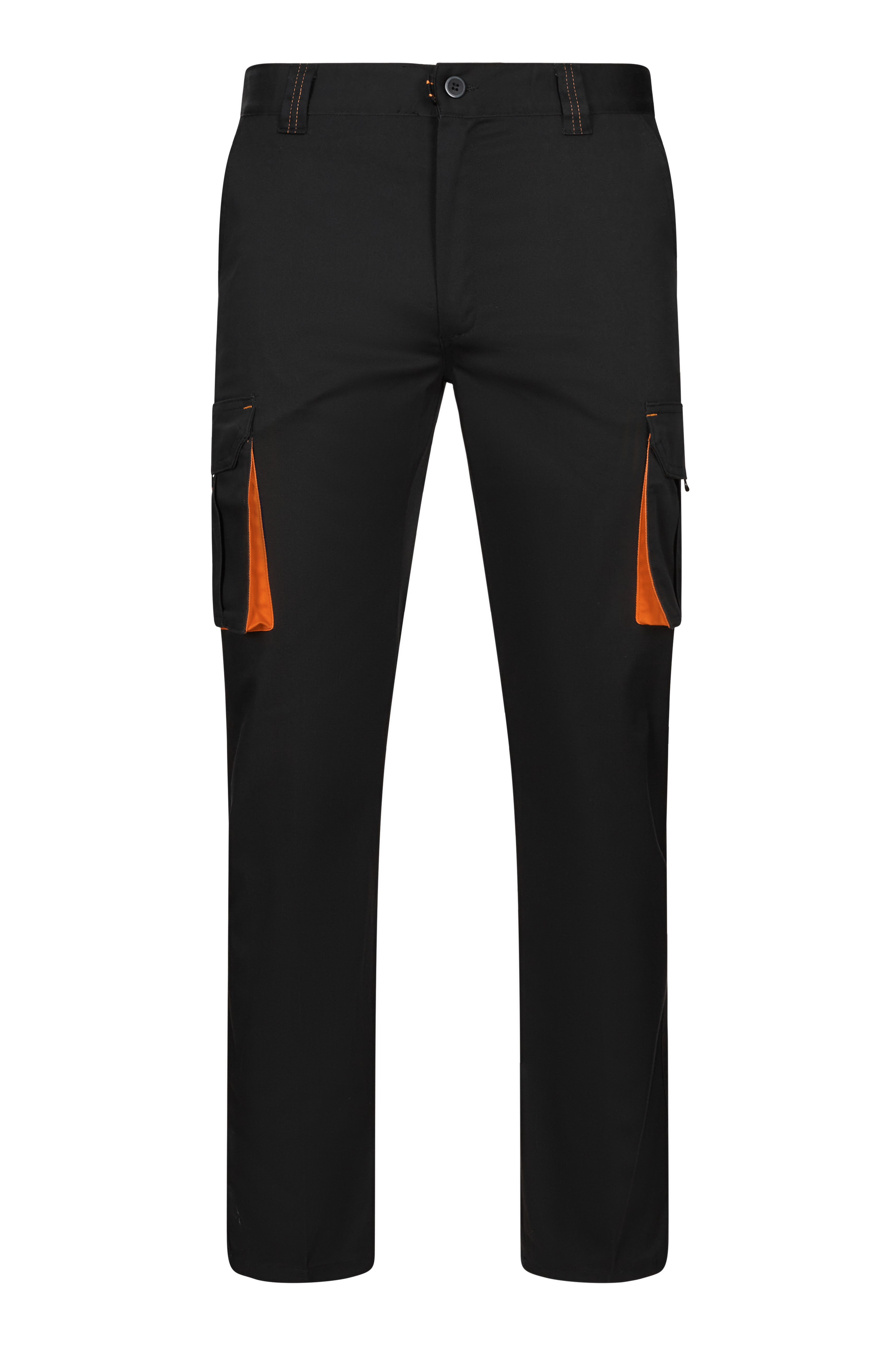VL FIDES. Two-tone, multi-pocket stretch trousers (240g/m²), in cotton (46%), EME (38%) and polyester (16%)