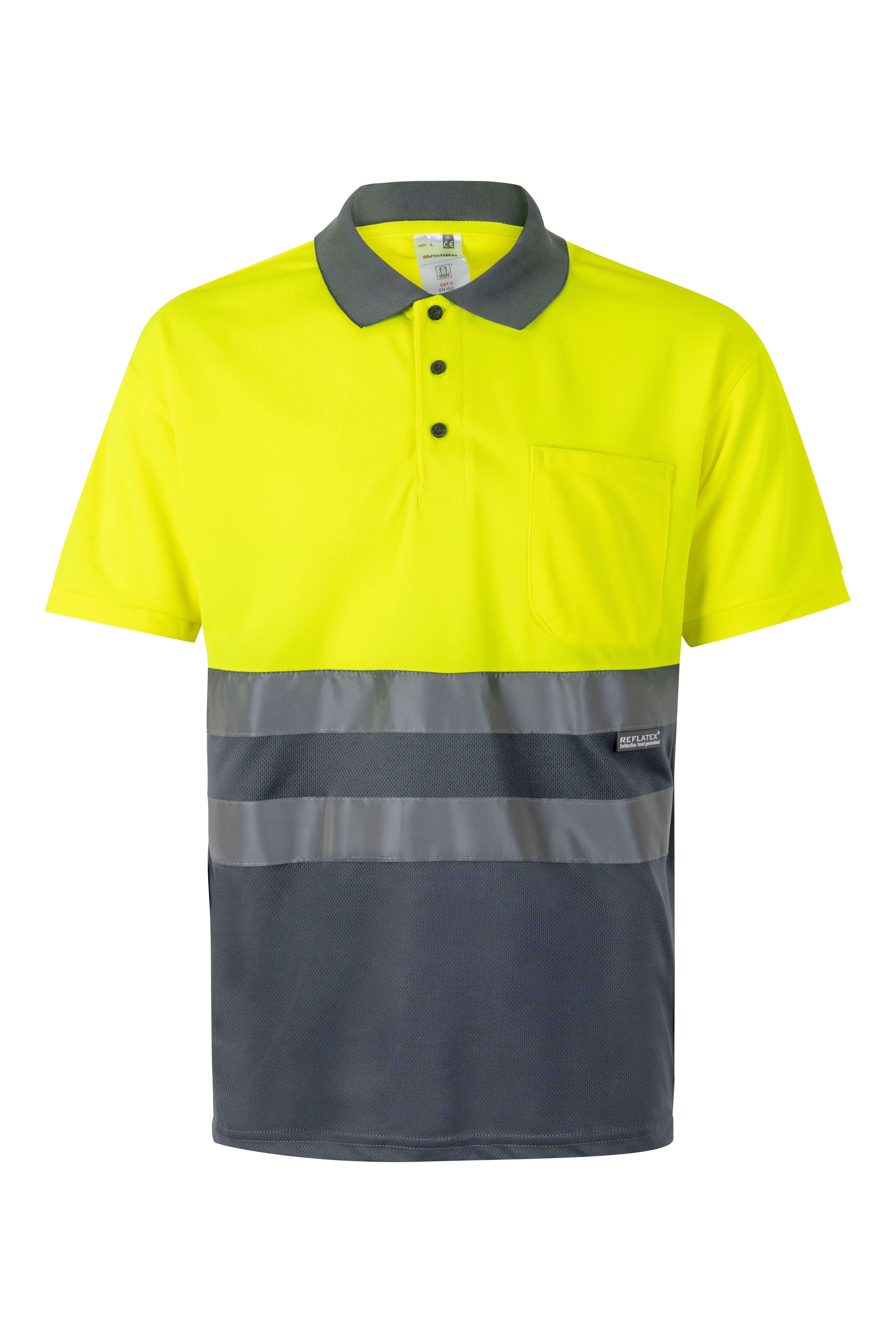 VL CUPID LARGE. Polo bicolore (160g/m²) à manches courtes, en polyester (100%)