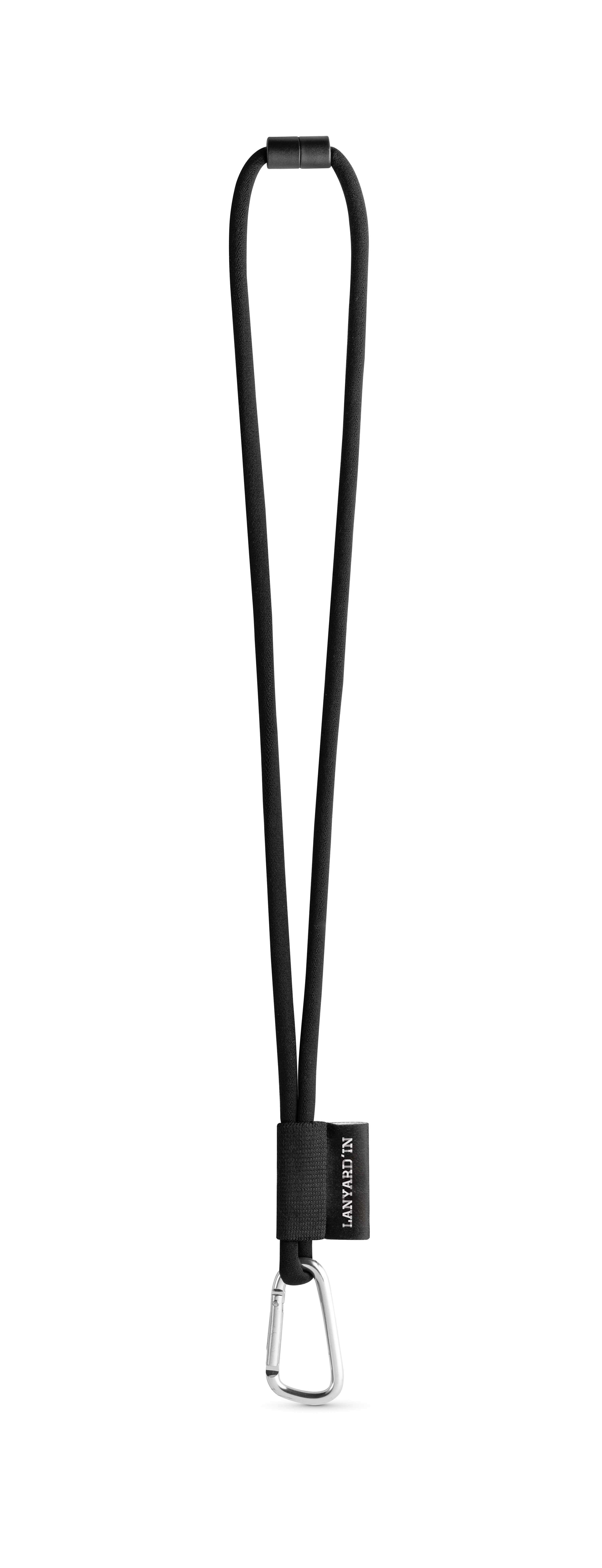 75089. SET Lanyard TUBE Long (Ø 7 mm) com Mosquetão D-shape 55 mm e Fecho de segurança Ø 7 mm