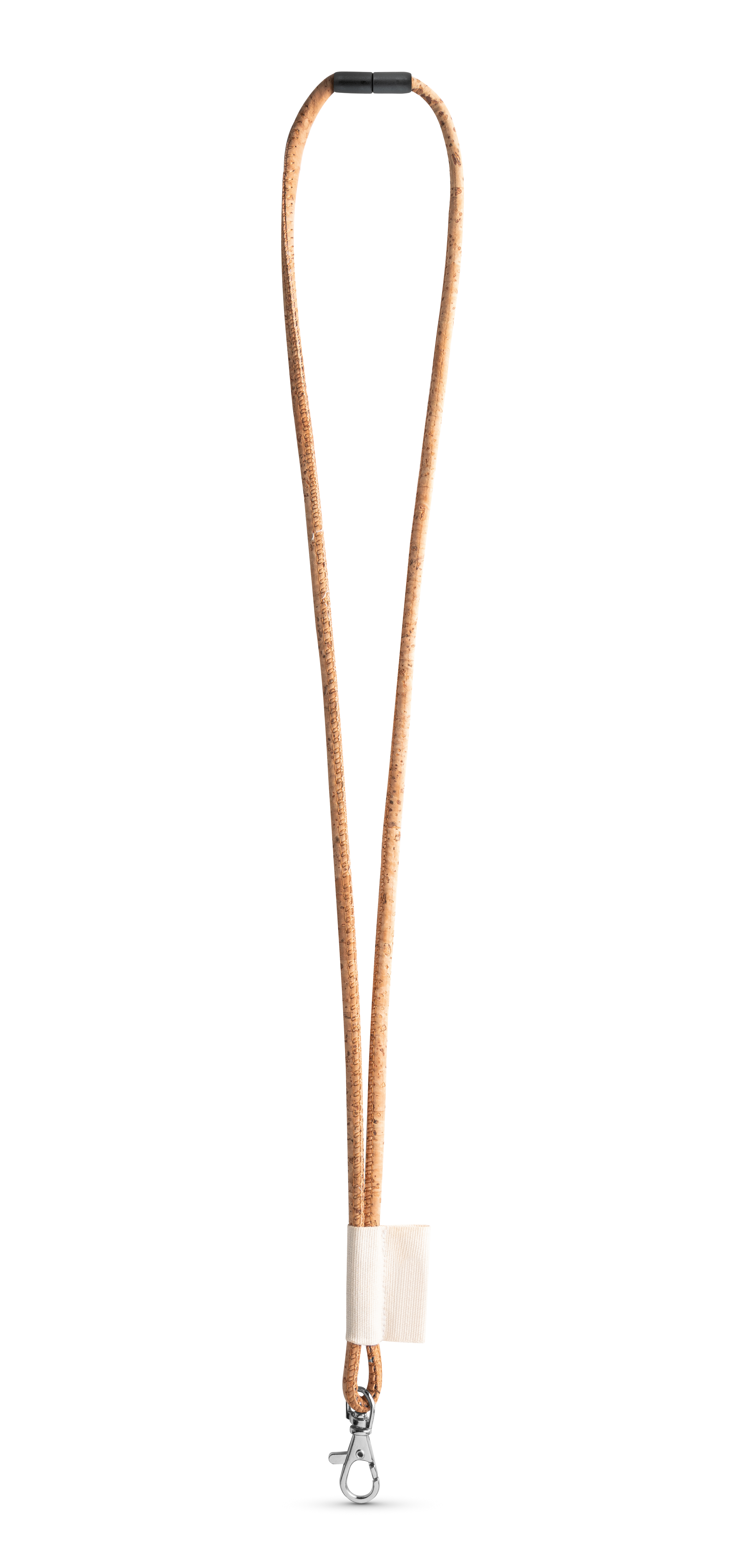 75096. SET Lanyard CORK Long (Ø 5 mm) com mosquetão de gatilho 9 mm e Fecho de segurança Ø 5 mm