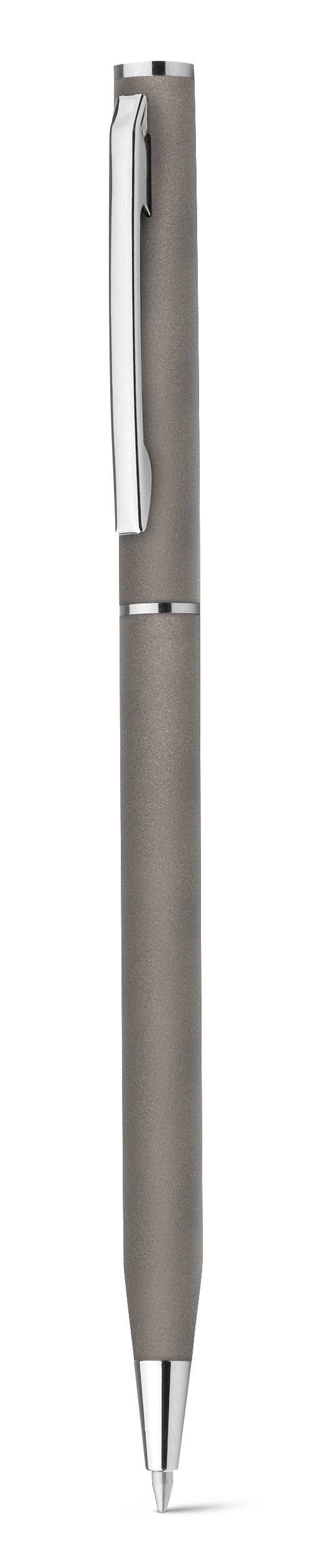 LESLEY METALLIC. Aluminium ball pen with clip and twist mechanism