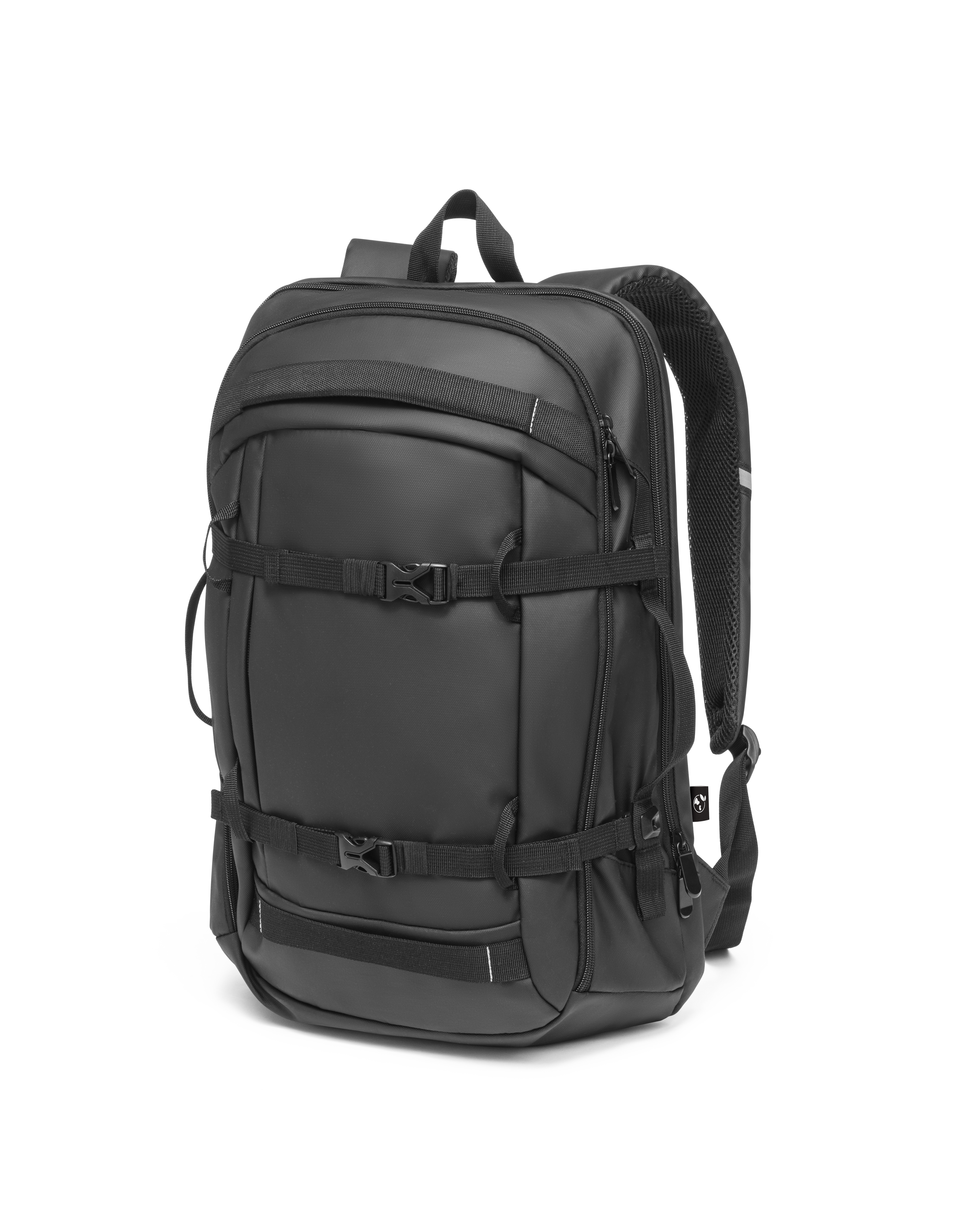 KAMPALA. Mochila para computador portátil em poliéster reciclado 900D de alta densidade, com revestimento resistente à água e forro em poliéster reciclado 210D 17'3"