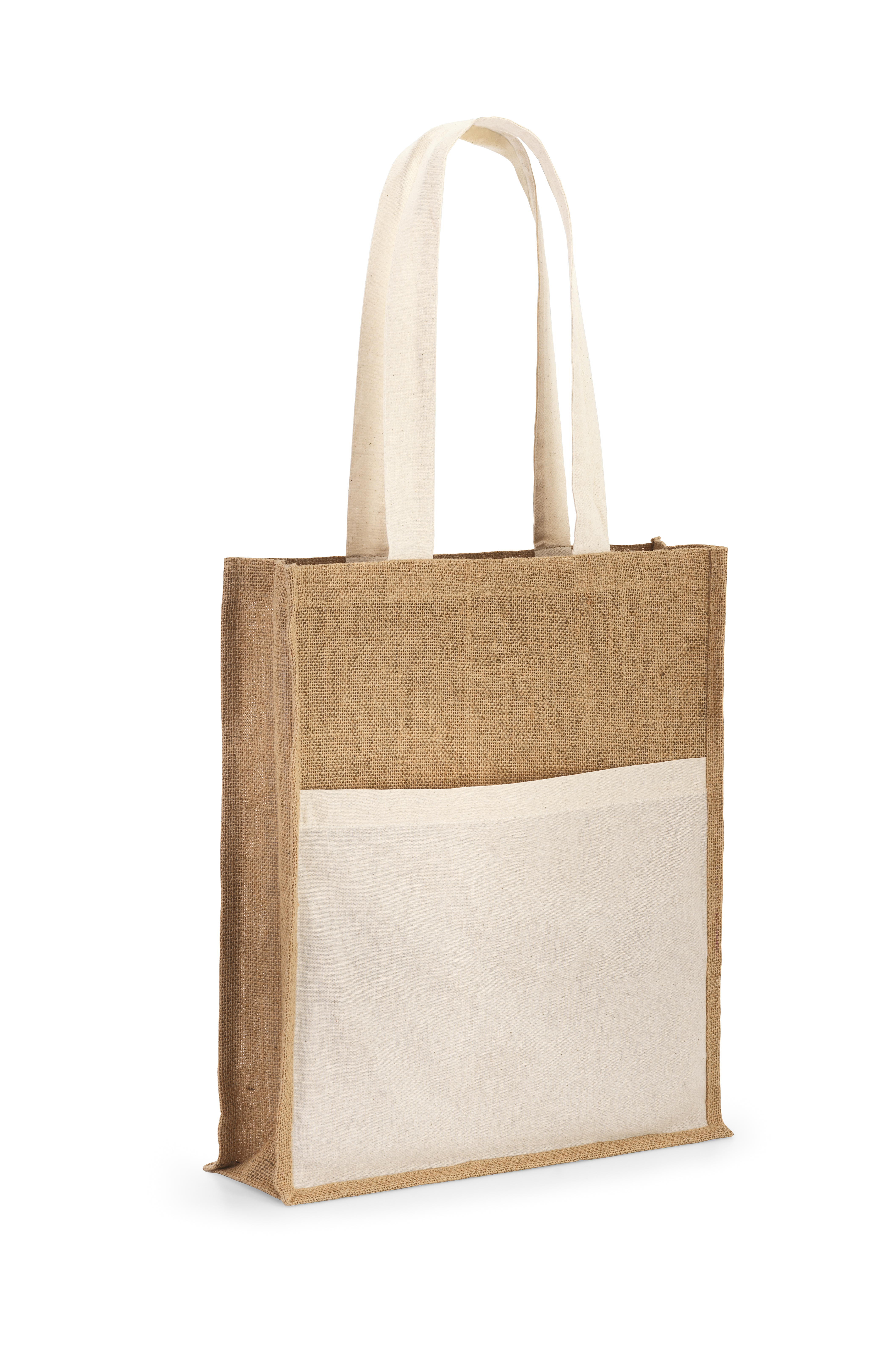 BRAGA. Saco em juta (240 g/m²) e bolso em 100% algodão (140 g/m²)