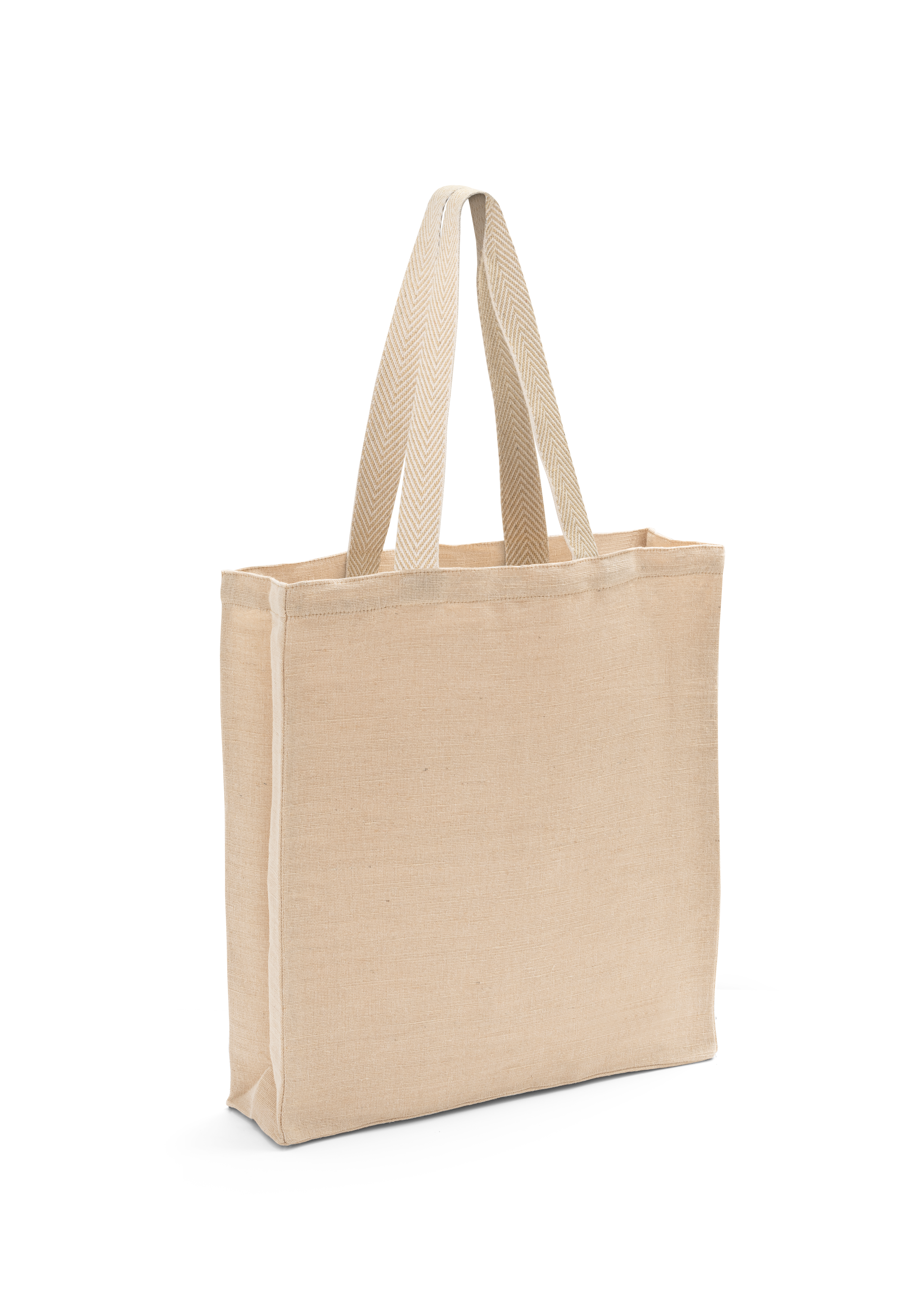 PADOVA. Saco em juco (275 g/m²) com bolso interior em 100% algodão (120 g/m²)