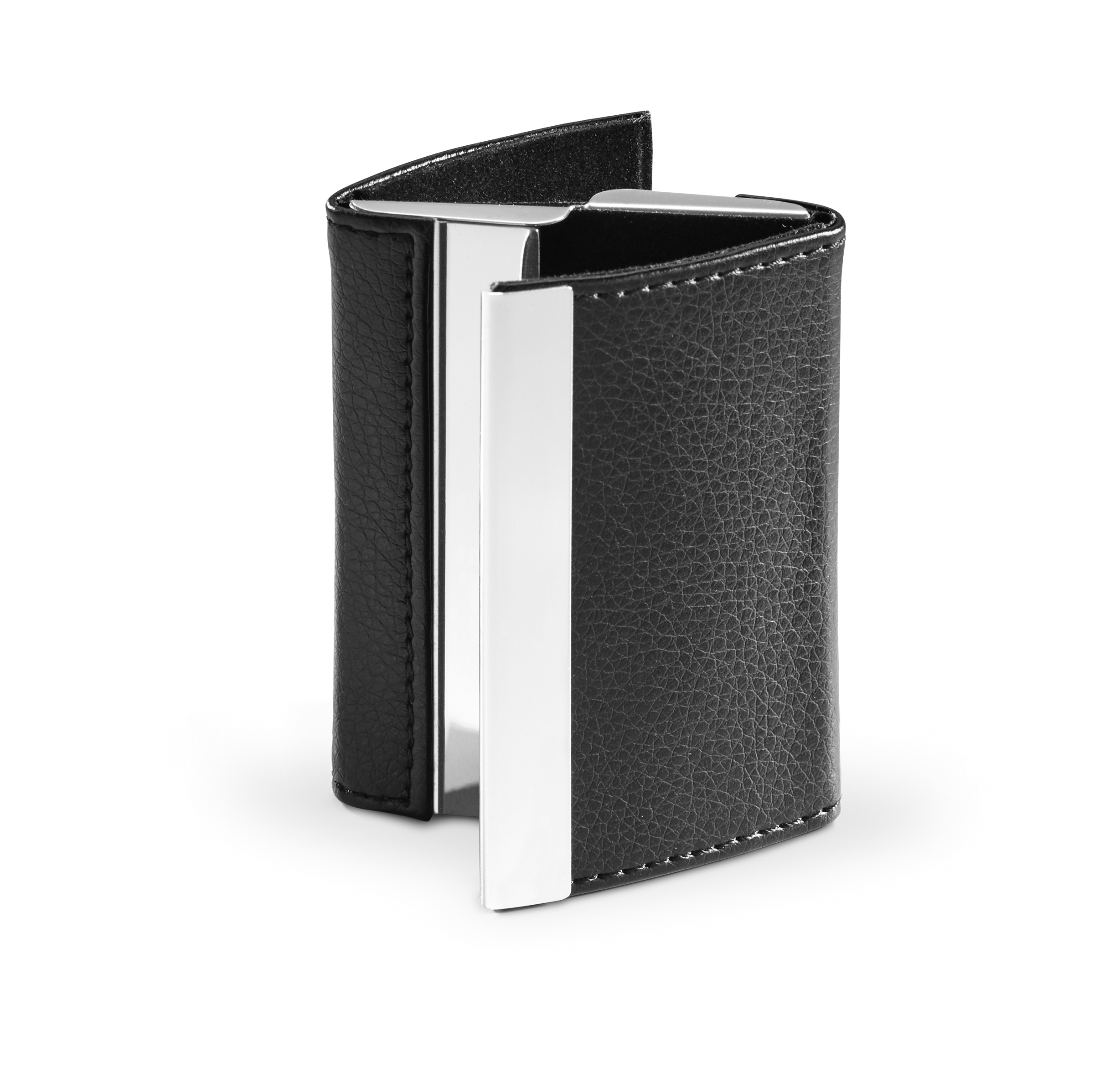 LONE. Porta-cartões duplo em metal e PU