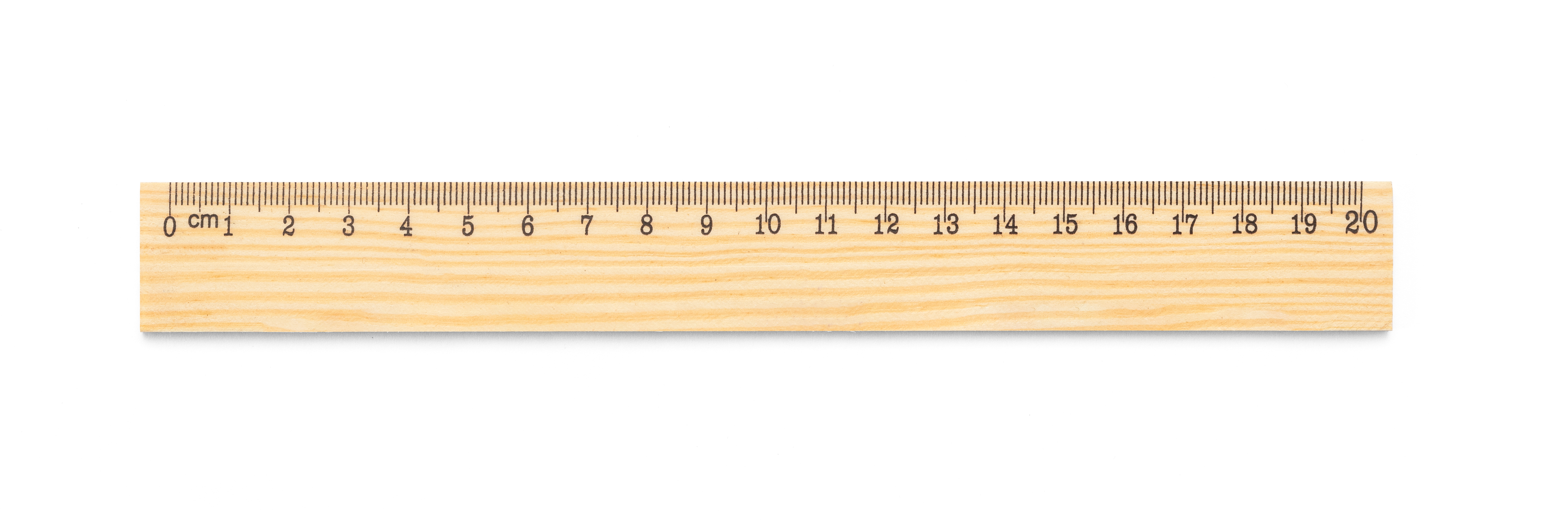 WESLEY 20. Régua em madeira de pinho com escala de 20 cm