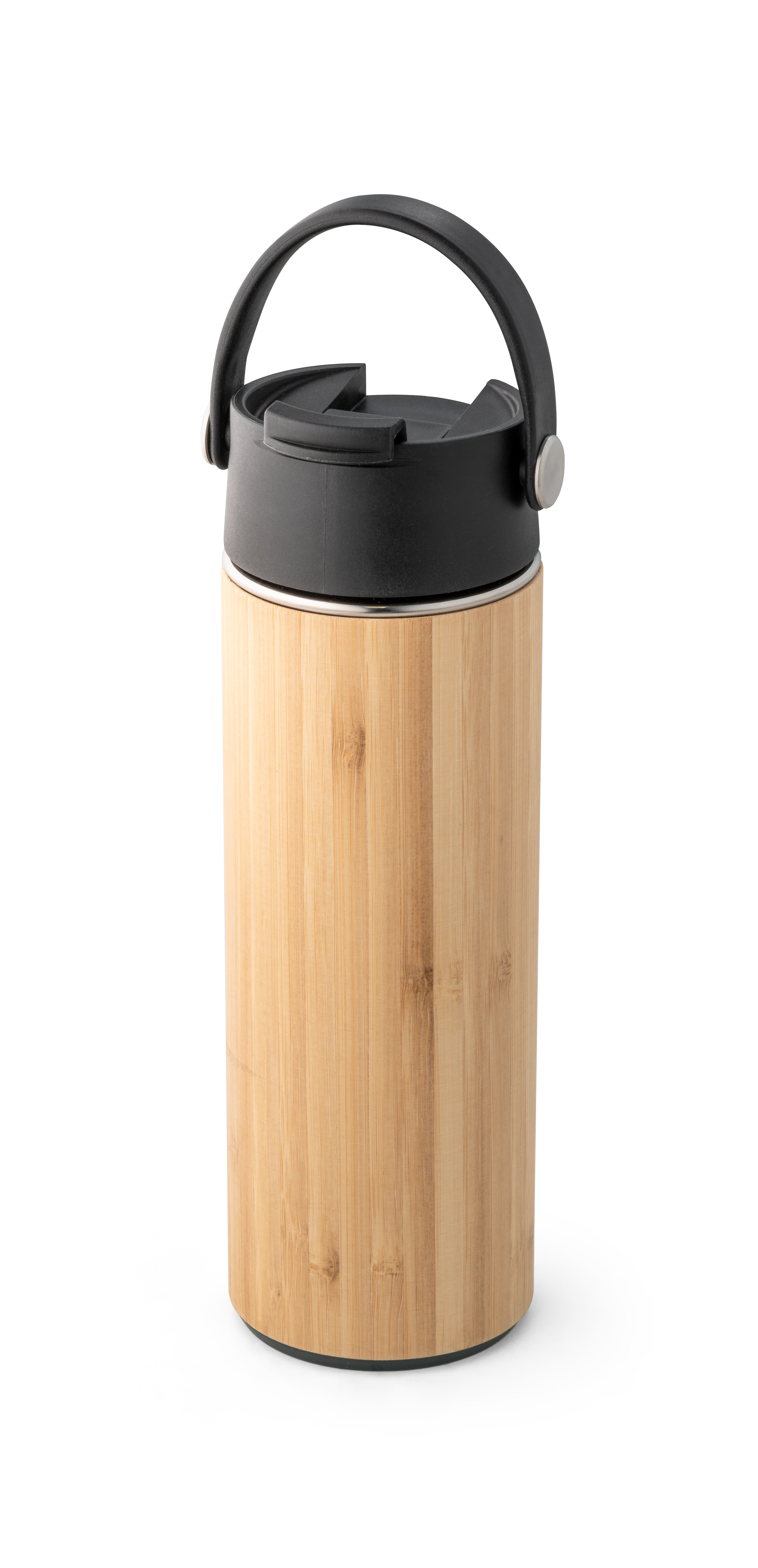 LAVER. Garrafa térmica em bambu, aço inoxidável e PP 440 mL