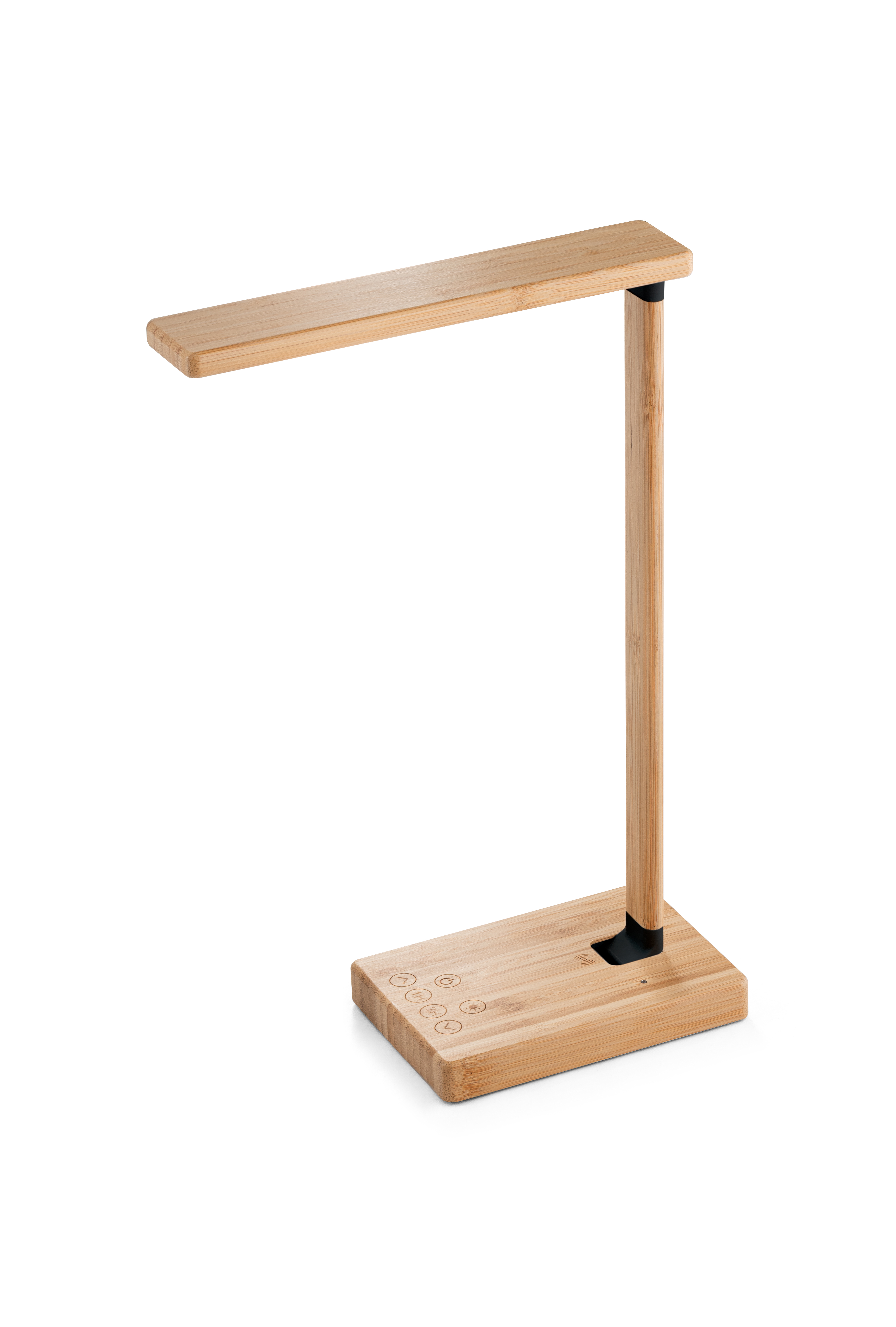 MOREY. Candeeiro de secretária dobrável com carregador wireless super rápido 15W em bambu