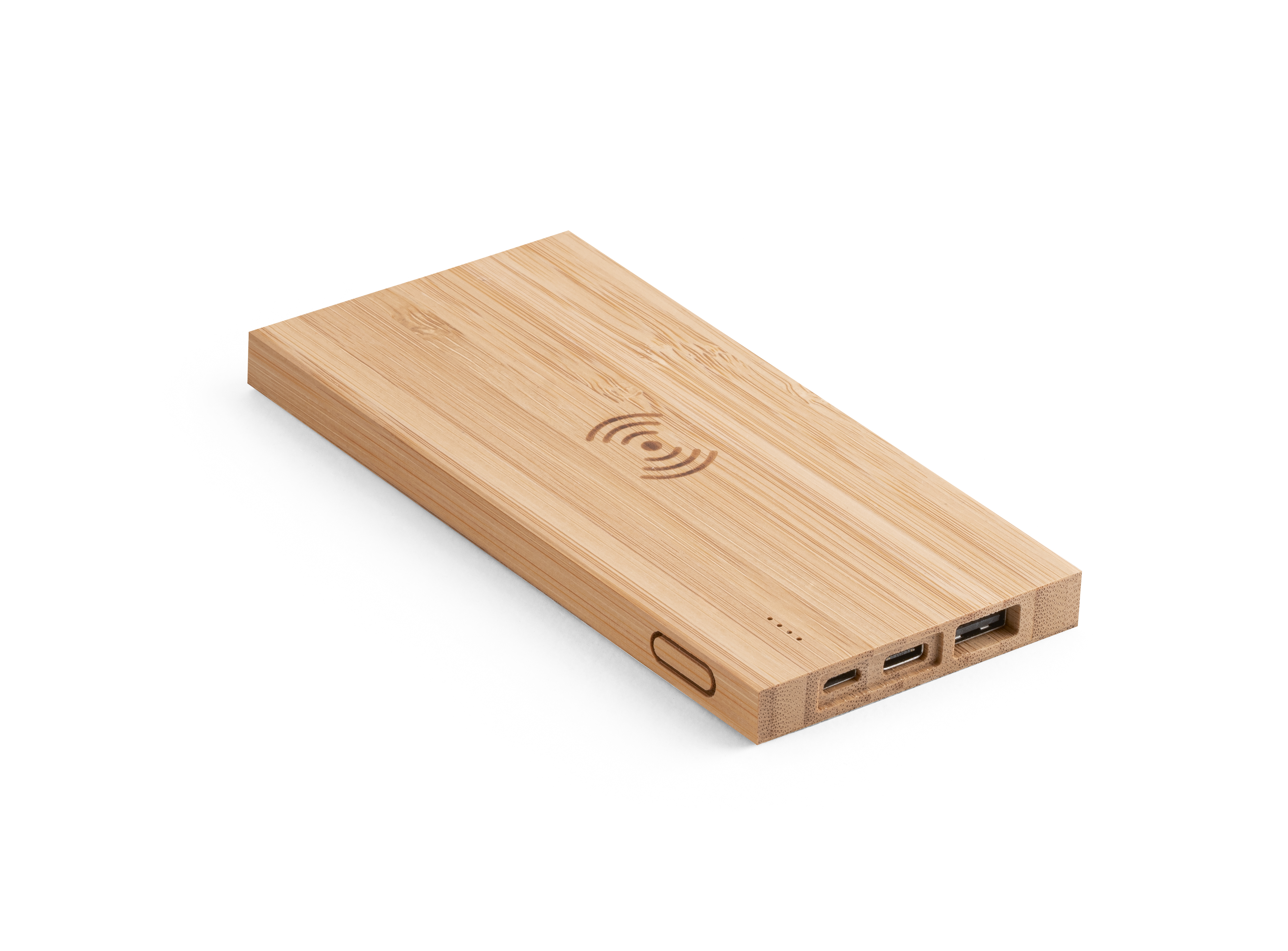 FITCH. Power bank 5'000 mAh com carregador wireless em bambu 5W