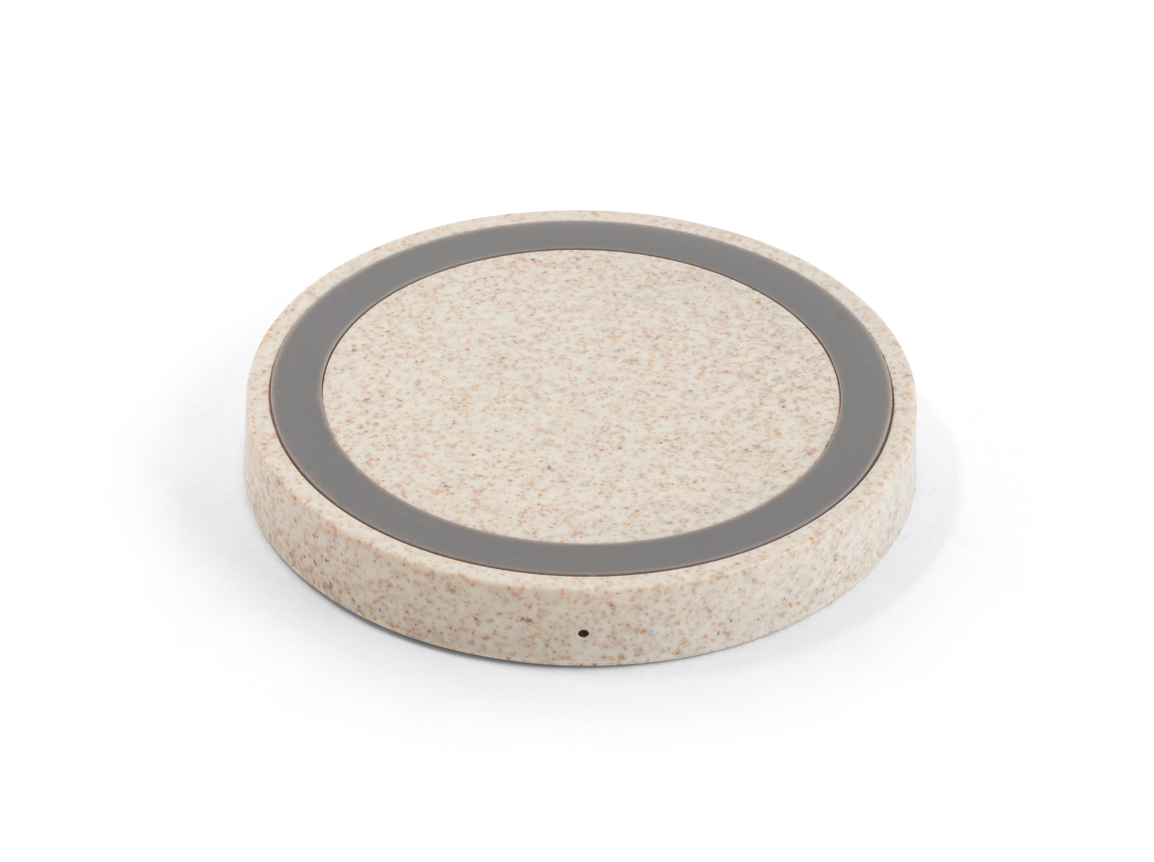 CUVIER. Carregador wireless 15W em ABS reciclado (65%) e fibra de palha de trigo (35%)