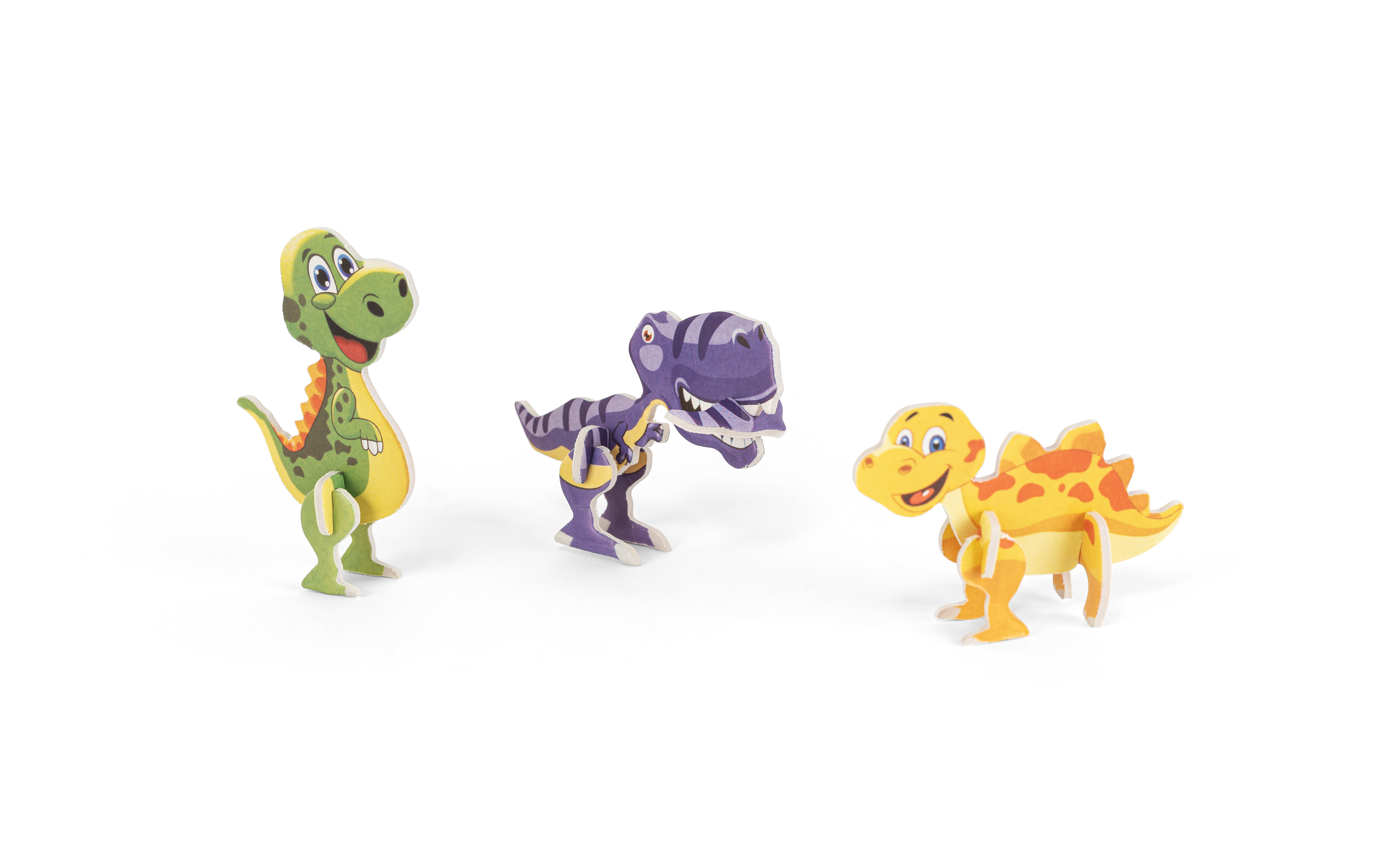 DINOSAURUS. Puzzle 3D em papel em formato de dinossauro